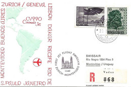 Liechtenstein: 1962 Swissair Air Mail Brief Zürich - Montevideo - Briefe U. Dokumente