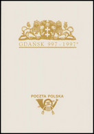 Poland 1997 Folder / Gdansk, City, Town Hall, Architecture, Block Perforated + Stamp With Commemorative Cancellations - Postzegelboekjes