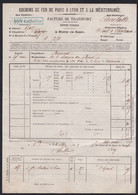 FACTURE DE TRANSPORT 1859 - GRIFFE LYON GUILLOTIERE - VERS LE BARON DU BORD Par PIERRELATTE Vers St PAUL 3 CHATEAUX - Other & Unclassified