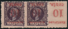 1899-614 CUBA 1899 US OCCUPATION. FORGERY PUERTO PRINCIPE. 4º ISSUE. 10c S. 1c. INVERTED SURCHARGE. - Neufs