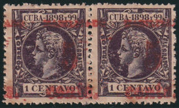 1899-615 CUBA 1899 US OCCUPATION. FORGERY PUERTO PRINCIPE. 4º ISSUE. 5c S. 1c. DISPLACED SURCHARGE. - Neufs