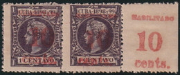 1899-616 CUBA 1899 US OCCUPATION. FORGERY PUERTO PRINCIPE. 4º ISSUE. 10c S. 1c. RED SURCHARGE. - Neufs