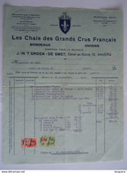 1934 Les Chais Des Grands Crus Français Bordeaux Anvers Vin & Champagne Taxe 1,30 Fr - Levensmiddelen