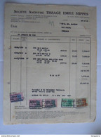 1949 Tissage Emile Suppes Petit Dock Gand Facture Pour Iddergem Taxe 1972 Fr - Documents