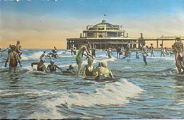 Blankenberge Baden Aan De Pier Niet Gelopen Ingekleurd - Blankenberge