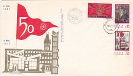 ROMANIAN COMMUNIST PARTY ANNIVERSARY, SPECIAL COVER, 1971, ROMANIA - Brieven En Documenten