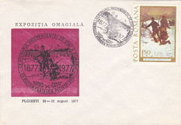 ROMANIAN INDEPENDENCE CENTENARY, 1877 WAR, SPECIAL COVER, 1977, ROMANIA - Brieven En Documenten