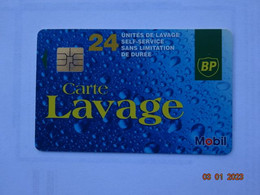 CARTE  A PUCE CHIP CARD LAVAGE AUTO AUTOMOBILE CARTE 24 UNITES LAVAGE BP MOBIL - Car-wash