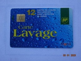 CARTE  A PUCE CHIP CARD LAVAGE AUTO AUTOMOBILE CARTE 12 UNITES LAVAGE BP MOBIL - Car-wash