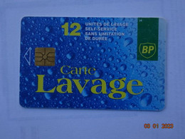 CARTE  A PUCE CHIP CARD LAVAGE AUTO AUTOMOBILE CARTE 12 UNITES LAVAGE BP - Car Wash Cards