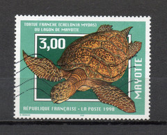 MAYOTTE N° 52   OBLITERE COTE 1.20€    TORTUE ANIMAUX FAUNE - Gebruikt