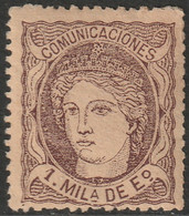 Spain 1870 Sc 159 Espana Ed 102a MH* Some Paper Adhesion - Unused Stamps