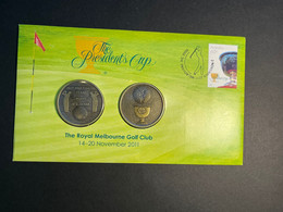 (3 N 4) 2011 Australia - PNC Cover With President's Cup Golf Stamps + 2 Medallion (PO Price Was $29.95) - Ohne Zuordnung