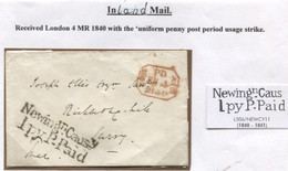 Uniform Penny Post 4MR 1840 NEWINGTON CAUSEWAY - See Scan ! - ...-1840 Precursores