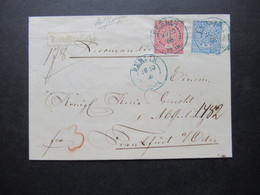 AD NDP 26.10.1868 Briefhülle / VS Nr.4 Und 5 MiF Recomandirt Einschreiben 3x Blauer Stempel Berlin Nach Frankfurt Oder - Briefe U. Dokumente