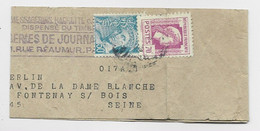 FRANCE N° 635 RARE PLI + 50C MERCURE PETITE BANDE COMPLETE B/TB AU TARIF - 1944 Hahn Und Marianne D'Alger