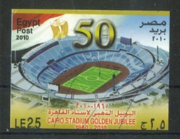 EGYPT -2010- MINIATURE SHEET OF CAIRO STADIUM GOLDEN JUBILEE , USED. - Gebruikt