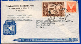1282. CUBA  POSTAL HISTORY 1940 ADV. COVER TO U.S.A. - Lettres & Documents