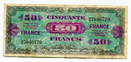 France, 50 FRANCS, FRANCE IMPRESSION AMERICAINE, TYPE DE 1945, N° : 27040770, TB (F), VF.24.01 - 1945 Verso Francés