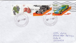 GOOD USA Postal Cover To ESTONIA 2021 - Good Stamped: Fruits ; Cars - Storia Postale