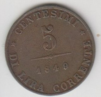 Venezia, Governo Provvisorio. 5 Centesimi 1849 Conservazione BB - Altri & Non Classificati