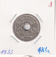 France 25 Centimes 1933 Km#867a - 25 Centimes