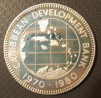 East Caribbean Territories 10 Dollars 1980 Ag.900 28.28g 10th Anniversary - Territoires Des Caraïbes Orientales