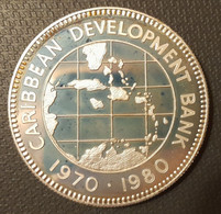 East Caribbean Territories 10 Dollars 1980 Ag.900 28.28g 10th Anniversary - Caraibi Orientali (Territori)