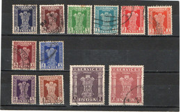 INDE   1950-51  Service  Y.T. N° 1D à 13  Incomplet  Oblitéré - Official Stamps