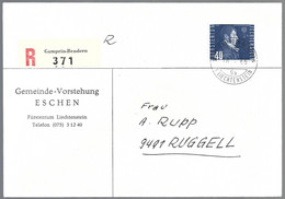 Liechtenstein 1966: E.G.R.Robertson Zu Flug 28 Mi 261 Yv PA 28 R-Brief Mit O GAMPRIN-BENDERN 18.X.66 (Zu CHF 7.00) - Poste Aérienne