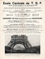 Ecole Centrale De T.S.F. - Radio - Tour Eiffel - Années 1930 - - Autres & Non Classés