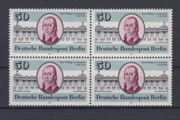 Berlin 639 4er Block Karl Philipp Von Gontard 50 Pf Postfrisch  - Andere & Zonder Classificatie