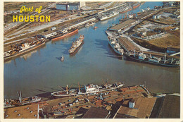 Postcard USA TX Houston Port Aerial View Of Ship 1984 - Houston