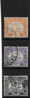 HONG KONG 1938 - 1963 POSTAGE DUES 4c, 10c, 20c SG D7, D10, D11 FINE USED Cat £5 - Segnatasse
