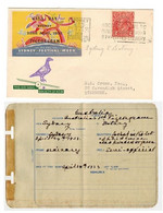 AUSTRALIA - 1933 'Gala Day' PIGEONGRAM Complete With Senders Receipt - Pigeon Carried Mail, Pigeonogram (**) VERY RARE - Cartas & Documentos