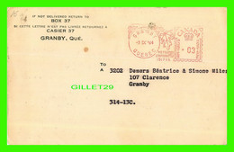 GRANBY, QUÉBEC - AVIS DE TAXE FONCIÈRES PAR ROBERT BEAUREGARD, TRÉSORIER - CIRCULÉE EN 1964 - - Granby