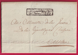 ARMEE ITALIE LE COMMANDANT DE LA PLACE DE MILAN SIGNE GENERAL BROUSSIER AN10 1802 POUR MILAN LETTRE COVER - Marques D'armée (avant 1900)