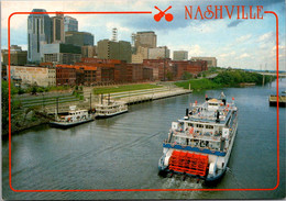 Tennessee Nashville Skyline With Paddle Wheeler On Cumberland River - Nashville