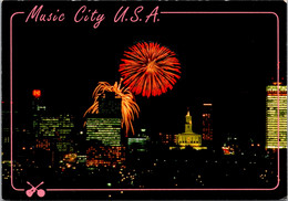 Tennessee Nashville Skyline At Night With Fireworks - Nashville