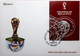 Azerbaijan Stamps 2022 "FIFA World Cup 2022" Unusual Shape FDC First Day Cover Type 2 - 2022 – Qatar