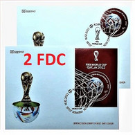 Azerbaijan Stamps 2022 "FIFA World Cup 2022" Unusual Shape 2 FDC First Day Covers - 2022 – Qatar