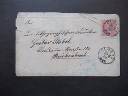 AD NDP 1869 Aufbrauchsausgabe 1 Gr. Auf Umschlag Von Preussen Ausgabe 1863 Stempel Glogau Nach Reichenbach - Postwaardestukken