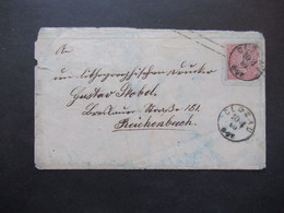 AD NDP 1869 Aufbrauchsausgabe 1 Gr. Auf Umschlag Von Preussen Ausgabe 1863 Stempel Glogau Nach Reichenbach - Enteros Postales