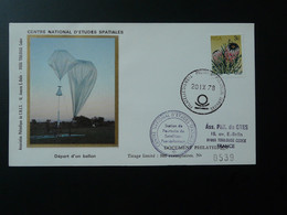 Lettre Cover Espace Space CNES Départ D'un Ballon Balloon Montgolfière Afrique Du Sud South Africa 1978 - Africa