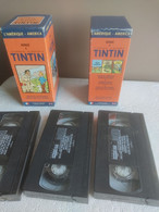 1999 TINTIN En AMERIQUE L'OREILLE CASSEE TINTIN Et Les PICAROS COFFRET De 3 VHS Secam EDITION SPECIALE - Cassette & DVD