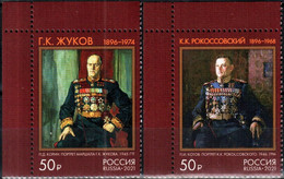 Russia 2021 "125th Ann Of G.Zhukov (1896-1974), K.Rokossovsky (1896-1968), Marshals Of The Soviet Union" 2v Quality:100% - Neufs