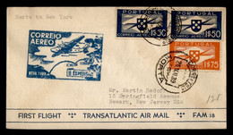 PORTUGAL CC PRIMER VUELO HORTA NEW YORK 1939 - Briefe U. Dokumente