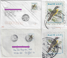Brazil 1999 2000 2 Cover Definitive Stamp Urban Bird Social Flycatcher RHM-758 & 774 - Brieven En Documenten