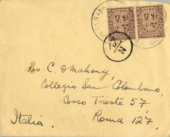 1949 IRLANDA , SOBRE CIRCULADO A ROMA , LLEGADA AL DORSO , MARCA CIRCULAR " 17 / N " - Lettres & Documents