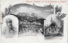 STEINEN → Stauffacher Mit Kapelle, Steinen Mit Mythen, Offizielle Postkarte Der Tell-Aufführung In Altdorf, Ca.1900 - Steinen